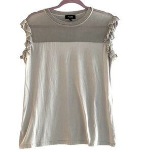 Trame light gray Womens Ruffle Sleeve T Shirt  Gorgeous ruffled sleeves. Large